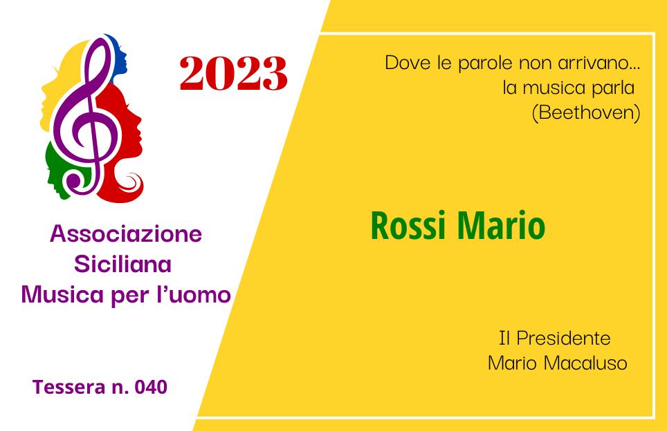 Ecco la nuova tessera dell'Associazione per l'anno 2023